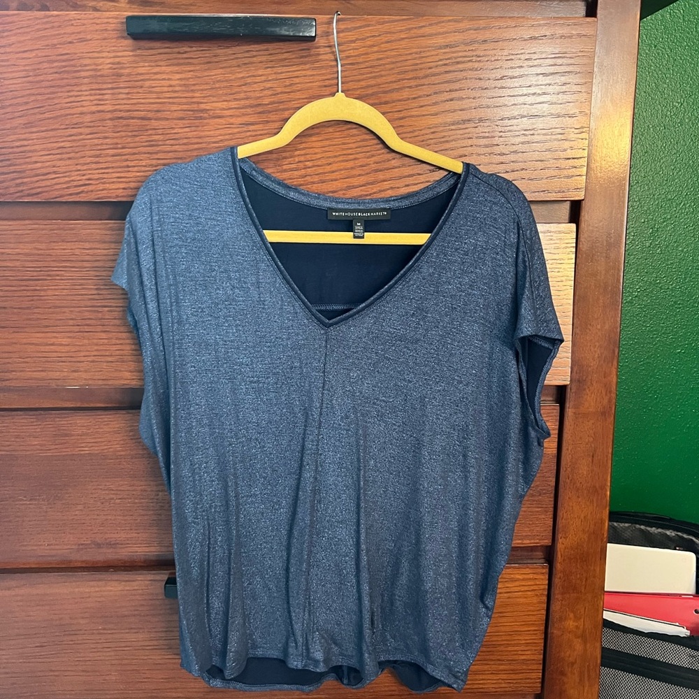 White House Black market blue glitz Women's Blue Top